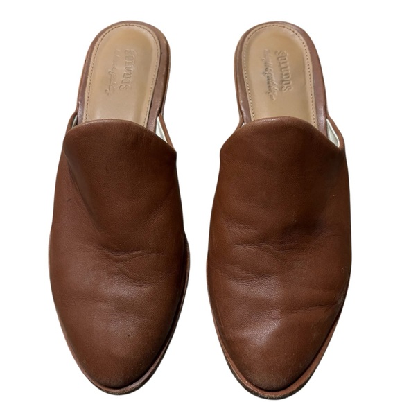SOLUDOS Venetian Leather Mules in Camel Brown Size 7.5 — QUIET LUXURY!!! - Picture 5 of 10